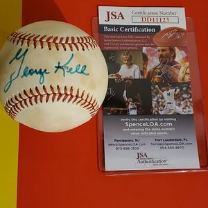 George Kell Signed Certified Baseball